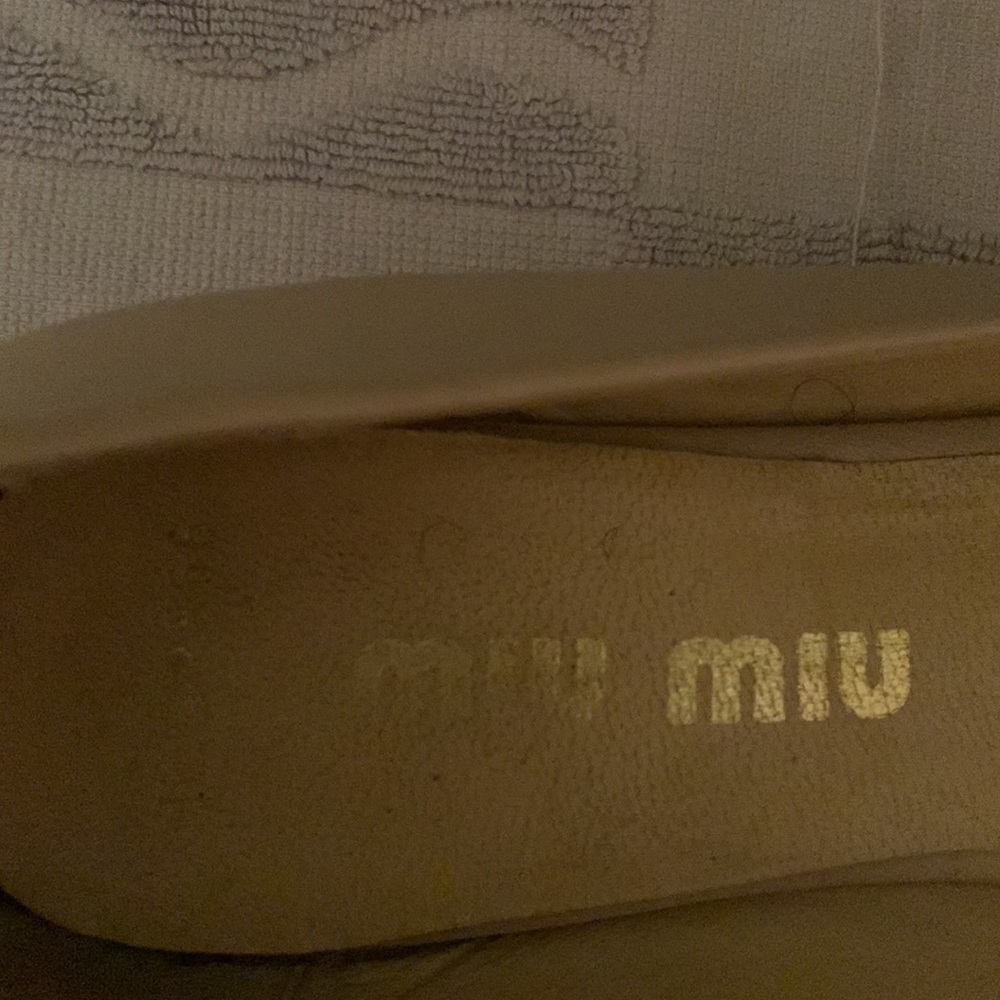 Designer Miu Miu Flats With Bows, Size 39, Nude C… - image 7